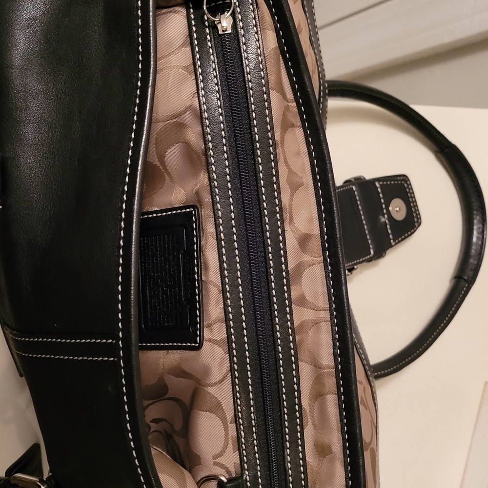 Coach Black Leather Satchel with Silver Hardware - Picture 16 of 16